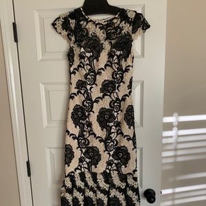 White and black dress